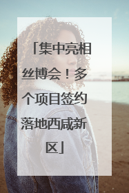 集中亮相丝博会！多个项目签约落地西咸新区