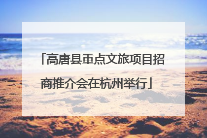 高唐县重点文旅项目招商推介会在杭州举行