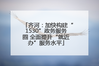 齐河：加快构建“1530”政务服务圈 全面提升“就近办”服务水平