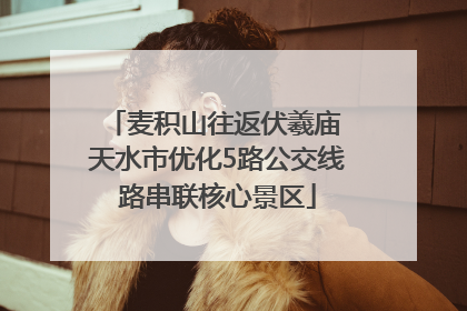 麦积山往返伏羲庙 天水市优化5路公交线路串联核心景区