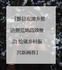 黟县宏潭乡推进撂荒地高效整治 绘就乡村振兴新画卷
