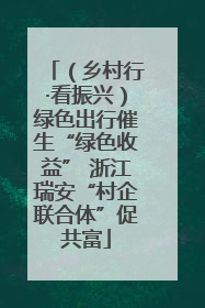 （乡村行·看振兴）绿色出行催生“绿色收益” 浙江瑞安“村企联合体”促共富