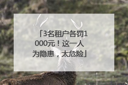 3名租户各罚1000元！这一人为隐患，太危险