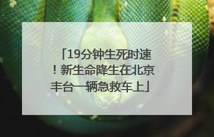 19分钟生死时速！新生命降生在北京丰台一辆急救车上