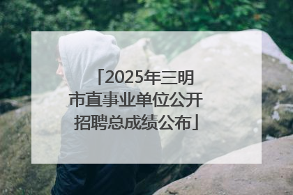 2025年三明市直事业单位公开招聘总成绩公布