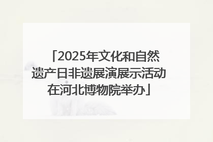 2025年文化和自然遗产日非遗展演展示活动在河北博物院举办