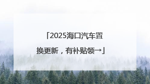 2025海口汽车置换更新，有补贴领→