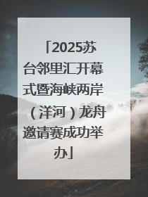 2025苏台邻里汇开幕式暨海峡两岸（洋河）龙舟邀请赛成功举办
