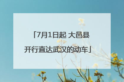 7月1日起 大邑县开行直达武汉的动车