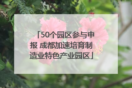 50个园区参与申报 成都加速培育制造业特色产业园区
